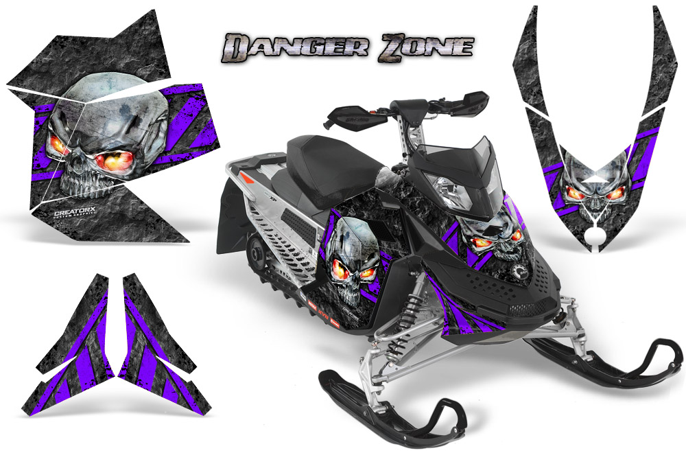 Skidoo REV XP Graphics Kit Danger Zone Purple